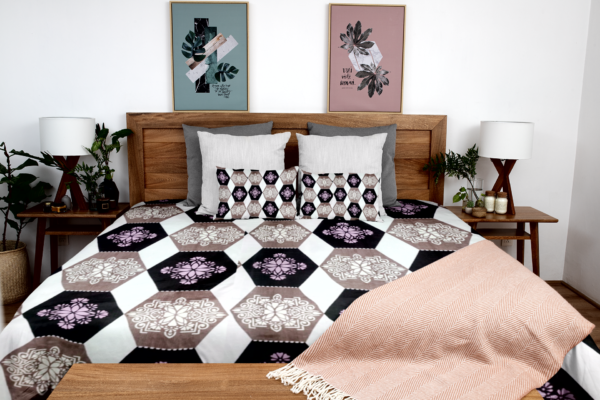 Microfiber Printed Double Bedsheet Set – 94x86 inch with 2 Pillow Covers – White | RADHAMADHAB'S CREATION