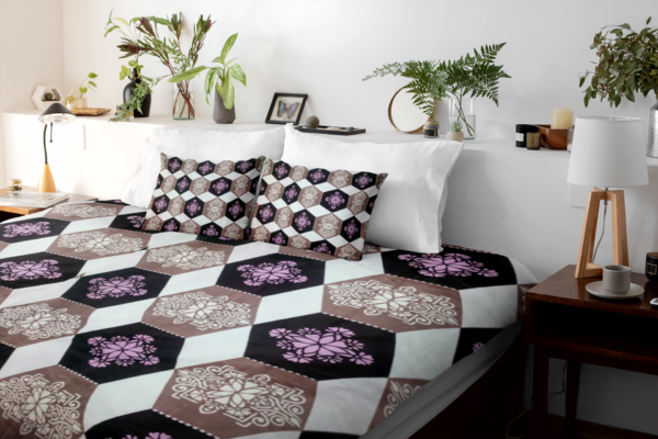 Microfiber Printed Double Bedsheet Set – 94x86 inch with 2 Pillow Covers – White | RADHAMADHAB'S CREATION - Image 3