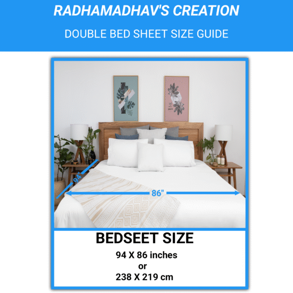 Cotton Printed Bombay Dyeing Double Bedsheet Set – Red Color | RADHAMADHAB'S CREATION - Image 5