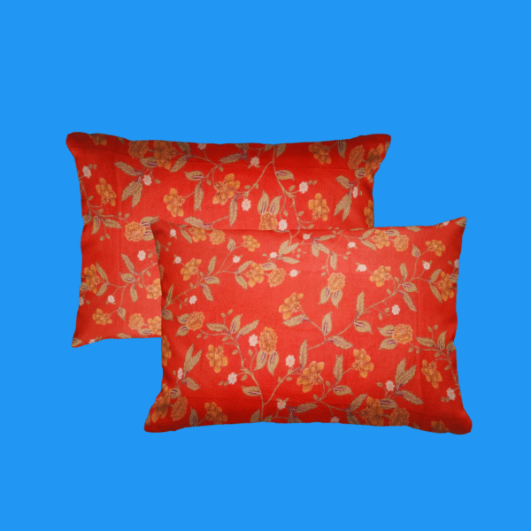 Cotton Printed Bombay Dyeing Double Bedsheet Set – Orange Color | RADHAMADHAB'S CREATION - Image 3
