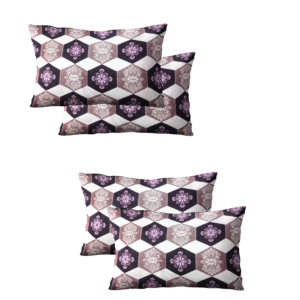 Microfiber Printed Pillow Cover Set – 4 Pieces – 18x25 inch – White | RADHAMADHAB'S CREATION
