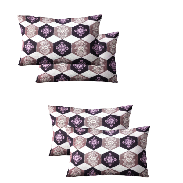 Microfiber Printed Pillow Cover Set – 4 Pieces – 18x25 inch – White | RADHAMADHAB'S CREATION