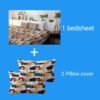 Microfiber Printed Double Bedsheet Set – 94x86 inch with 2 Pillow Covers – Gray | RADHAMADHAB'S CREATION - Image 3