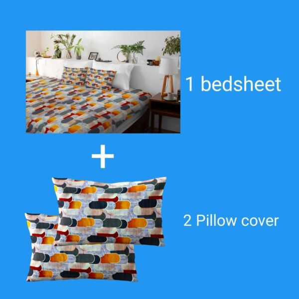 Microfiber Printed Double Bedsheet Set – 94x86 inch with 2 Pillow Covers – White | RADHAMADHAB'S CREATION - Image 4