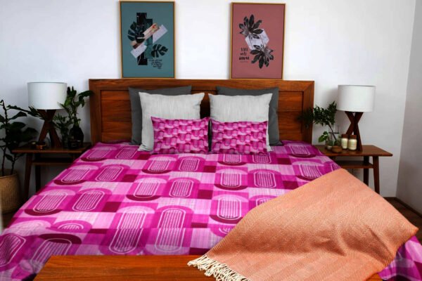 Cotton Printed Bombay Dyeing Double Bedsheet Set – RANI Color | RADHAMADHAB'S CREATION